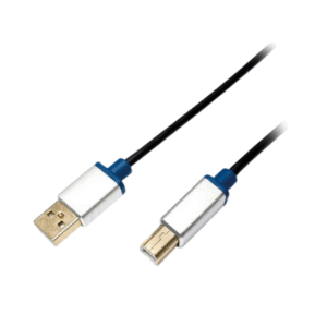 Kabllo Printeri LogiLink USB 2.0 – USB-A në USB-B, 2 metra, Zi/Blu