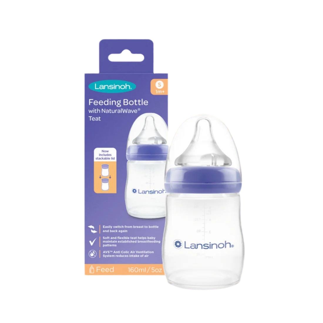 Shishe plastike Lansinoh per Foshnjat, 160 ml