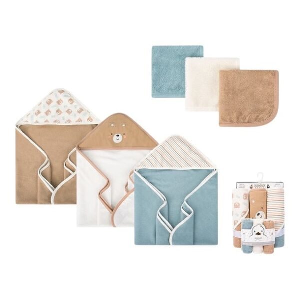 Set Peshqiresh (3 cope) dhe Mindilash (3 cope) per Bebe - Figura 9