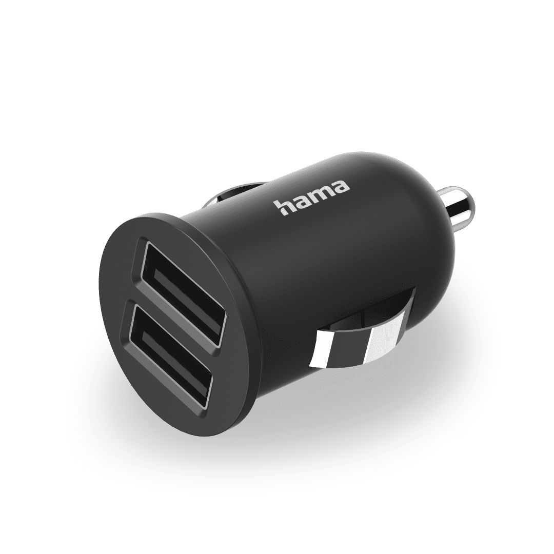 Karikues i shpejtë Hama, për veturë, 2 porte, 2,4 A/12 W, i zi 223351