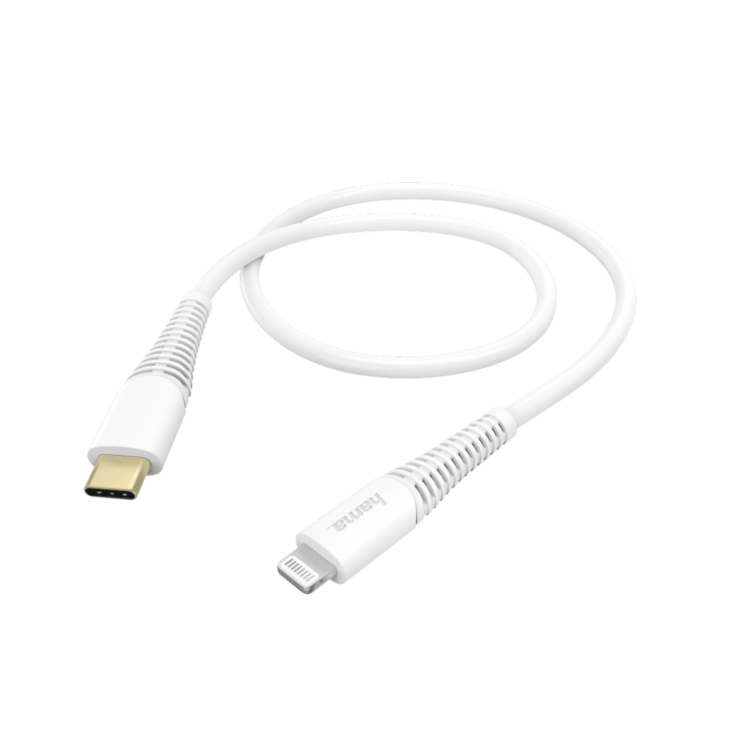 Kabllo Hama Fast Charge, USB-C në lightning, 1,5m, e bardhë, 201603