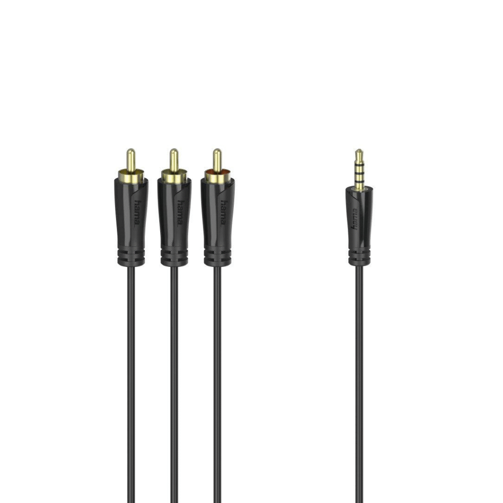 Kabllo Hama Video 3.5 mm jack, 4-pin. – 3 RCA, 1.5 m, 205154