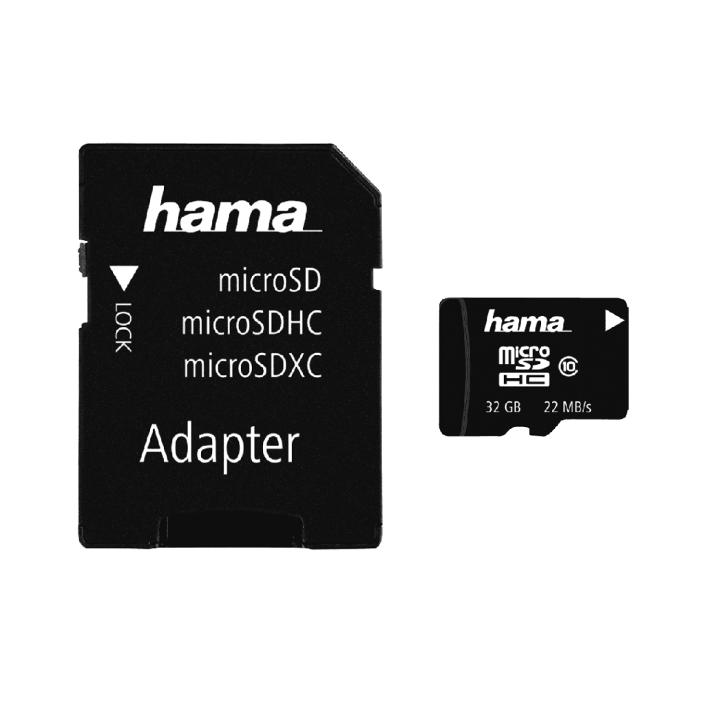 Kartelë memorie Hama microSDHC 32GB Class 10, 80 MB/s + Adapter,124151