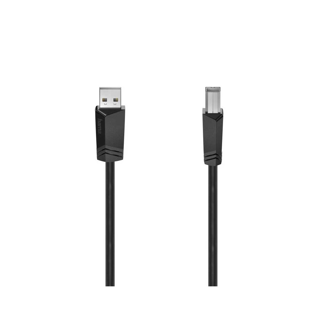 Kabllo Hama USB 2.0 për printer, skaner, 1.50m, e zezë