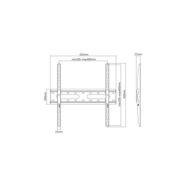 Mbajtëse për TV Sbox PLB-2544F, 32″-70″ inch, Fix - Figura 2