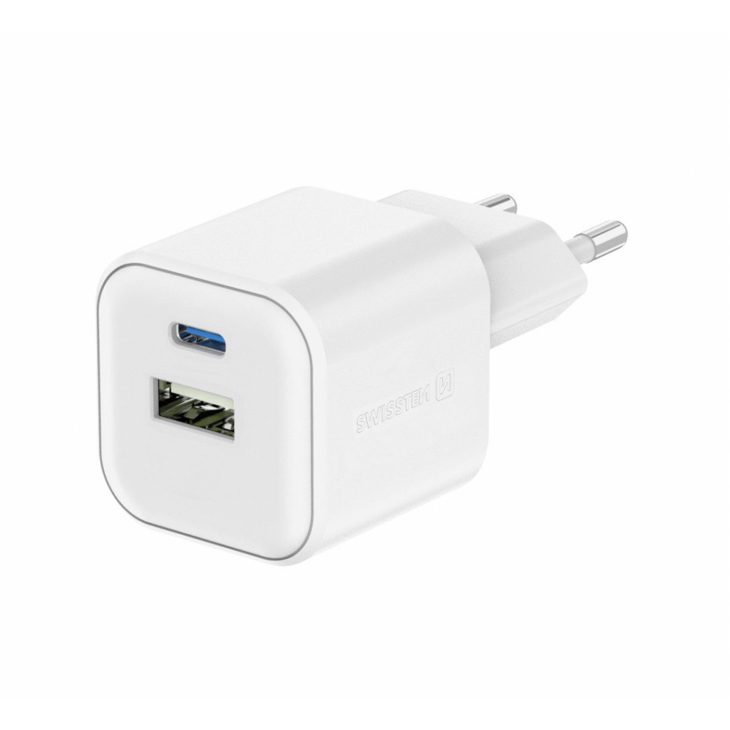 SWISSTEN Karikues GaN 1x USB-C, 35W PD + 1x USB-A, 27W QC