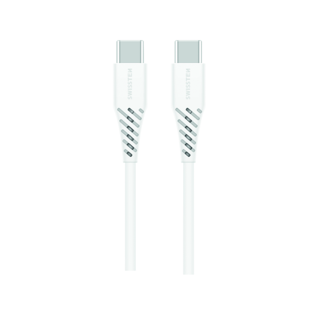 Kabllo Swissten TPE USB-C/USB-C, PD, 5A, (100W,) 2.5m, e bardhë