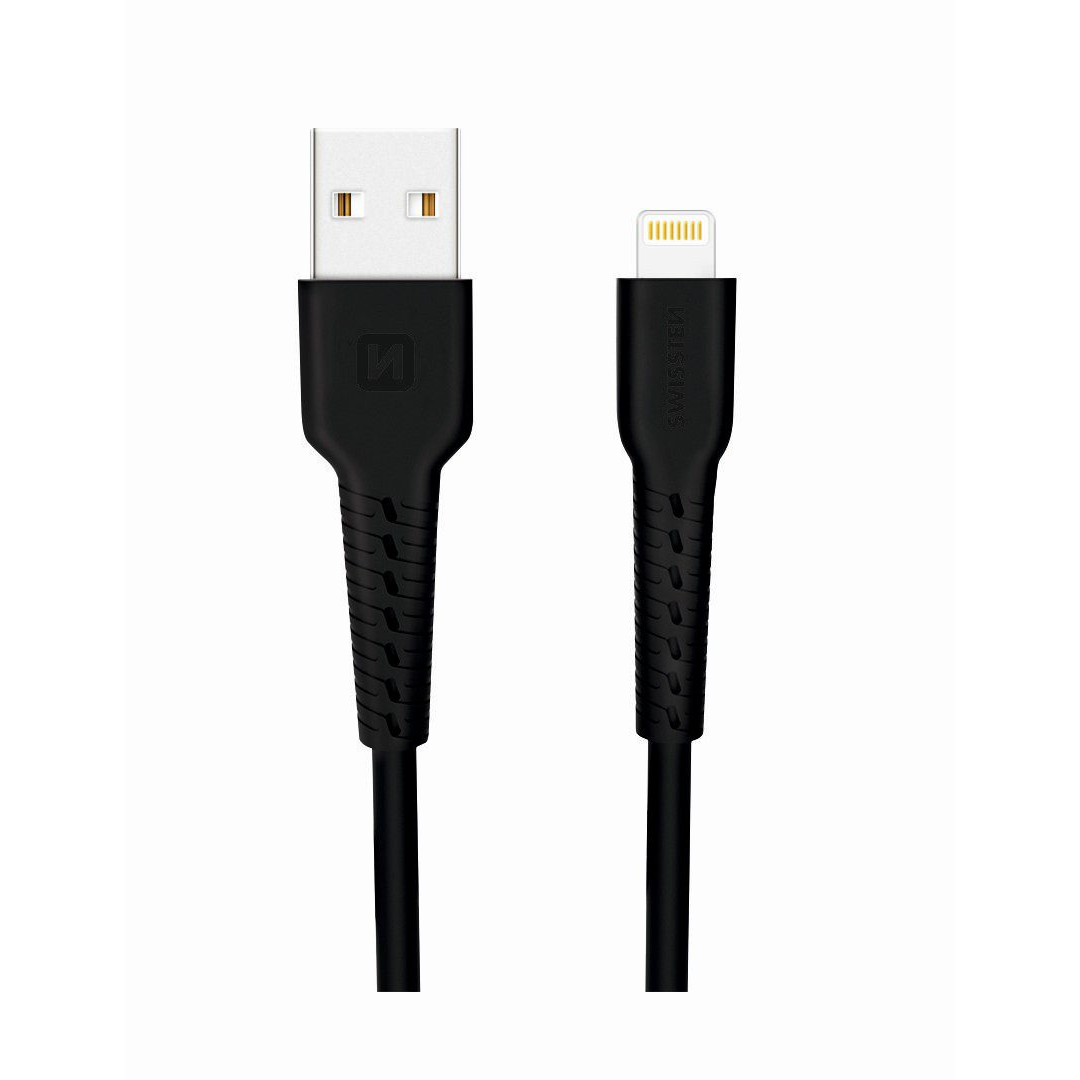Kabllo Swissten Lightning, 1.0m, e zezë