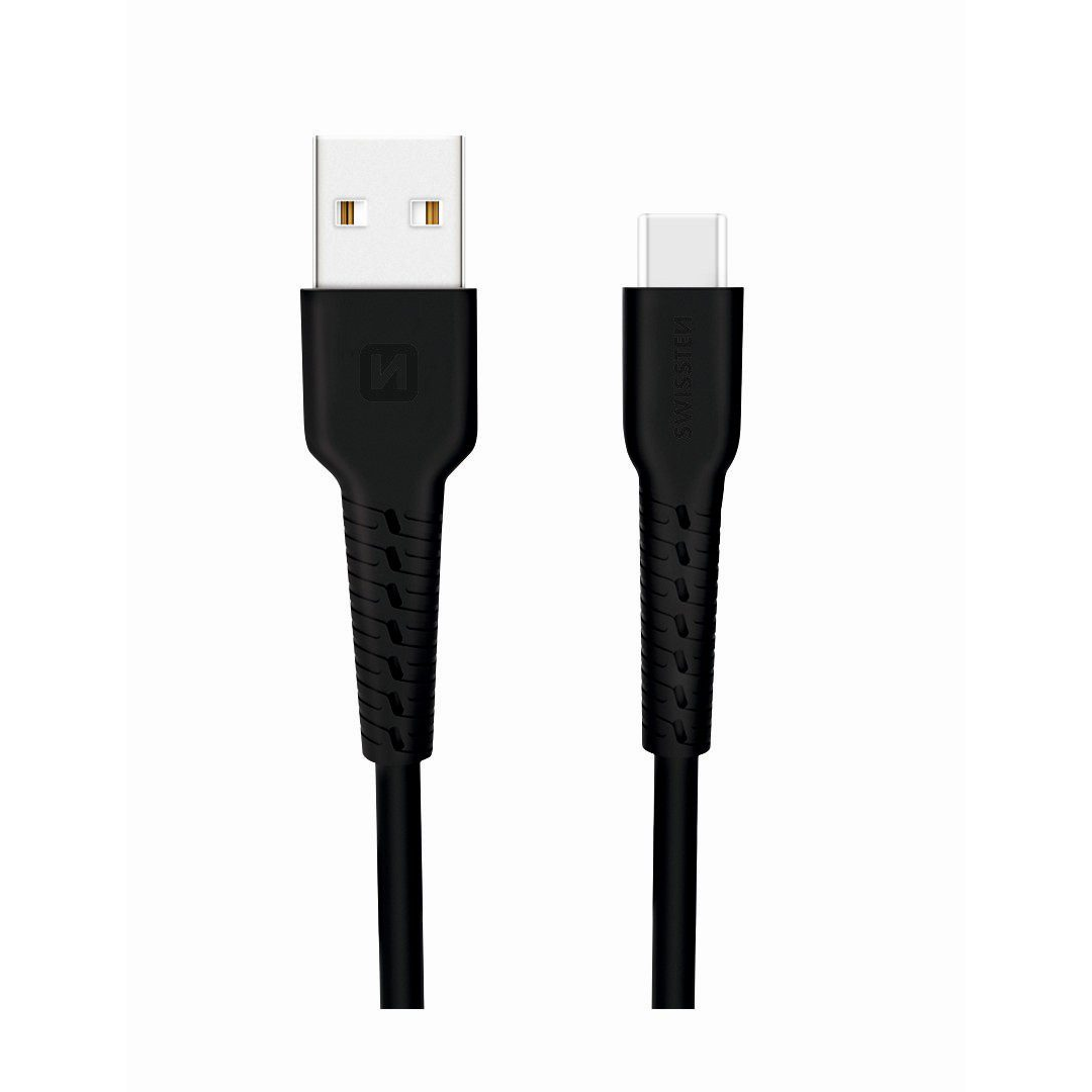 Kabllo Swissten USB / USB-C, 1.0m, e zezë