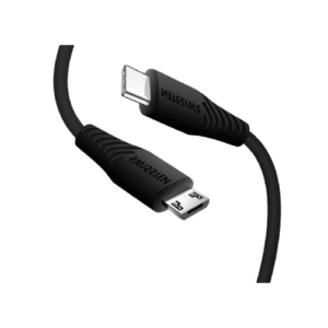 Kabllo Swissten MicroUSB / USB-C, 3A, 1.0m, e zezë