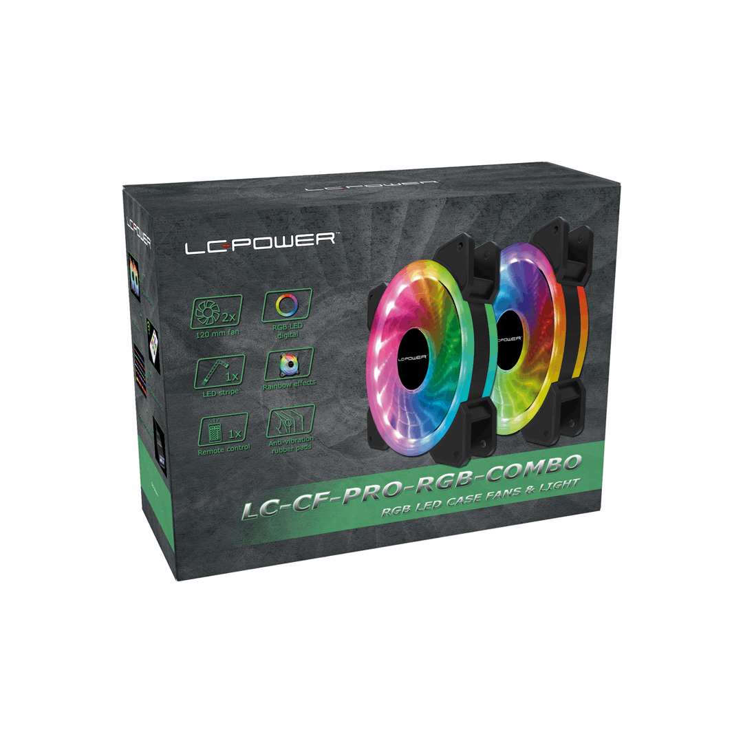 Set Ventilatorësh RGB - LC Power RGB Fan Combo