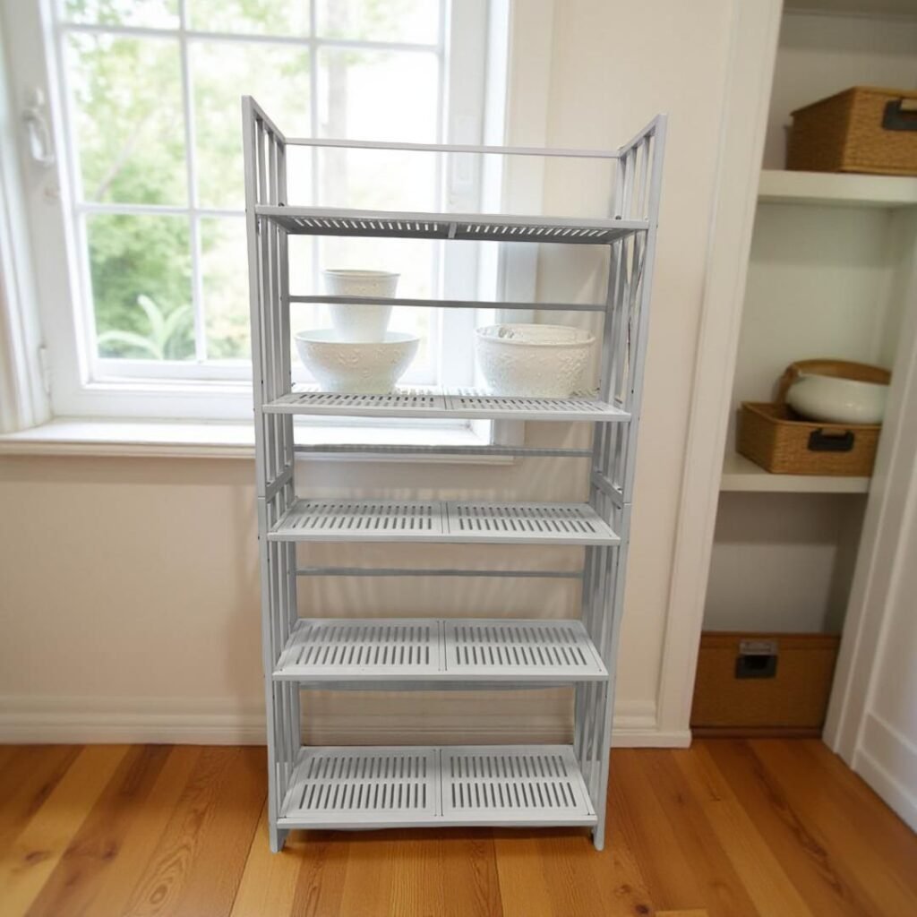 Raft metalik për këpucë, i bardhë