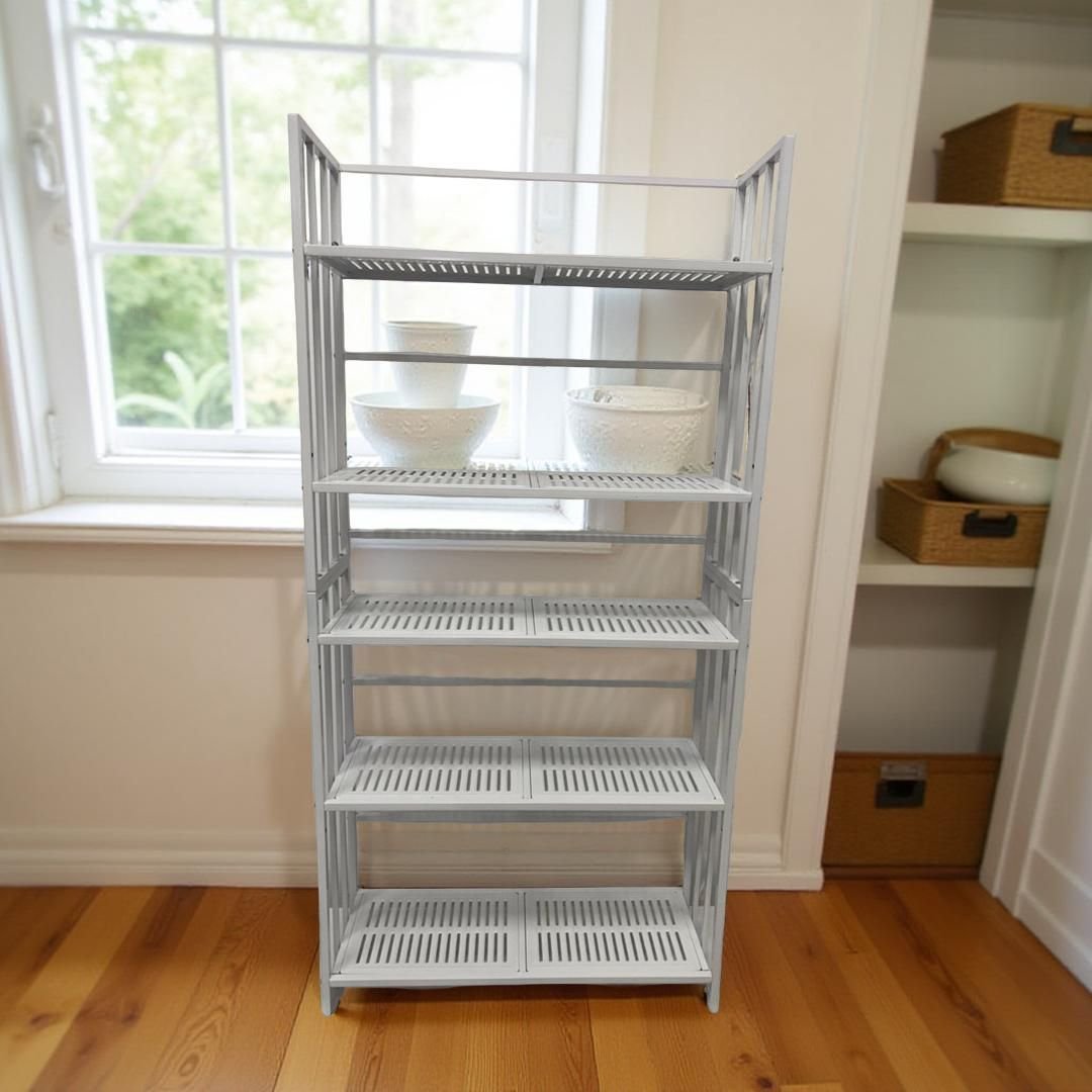 Raft metalik për këpucë, i bardhë